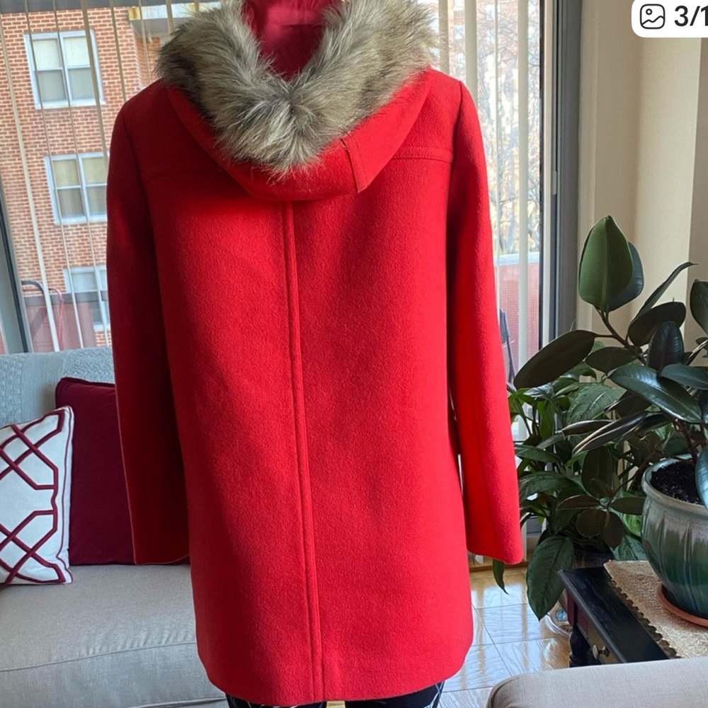 J. Crew Chateau Parka Wool Blend,Peacoat In Red Size 4 Petite. - Picture 7 of 12